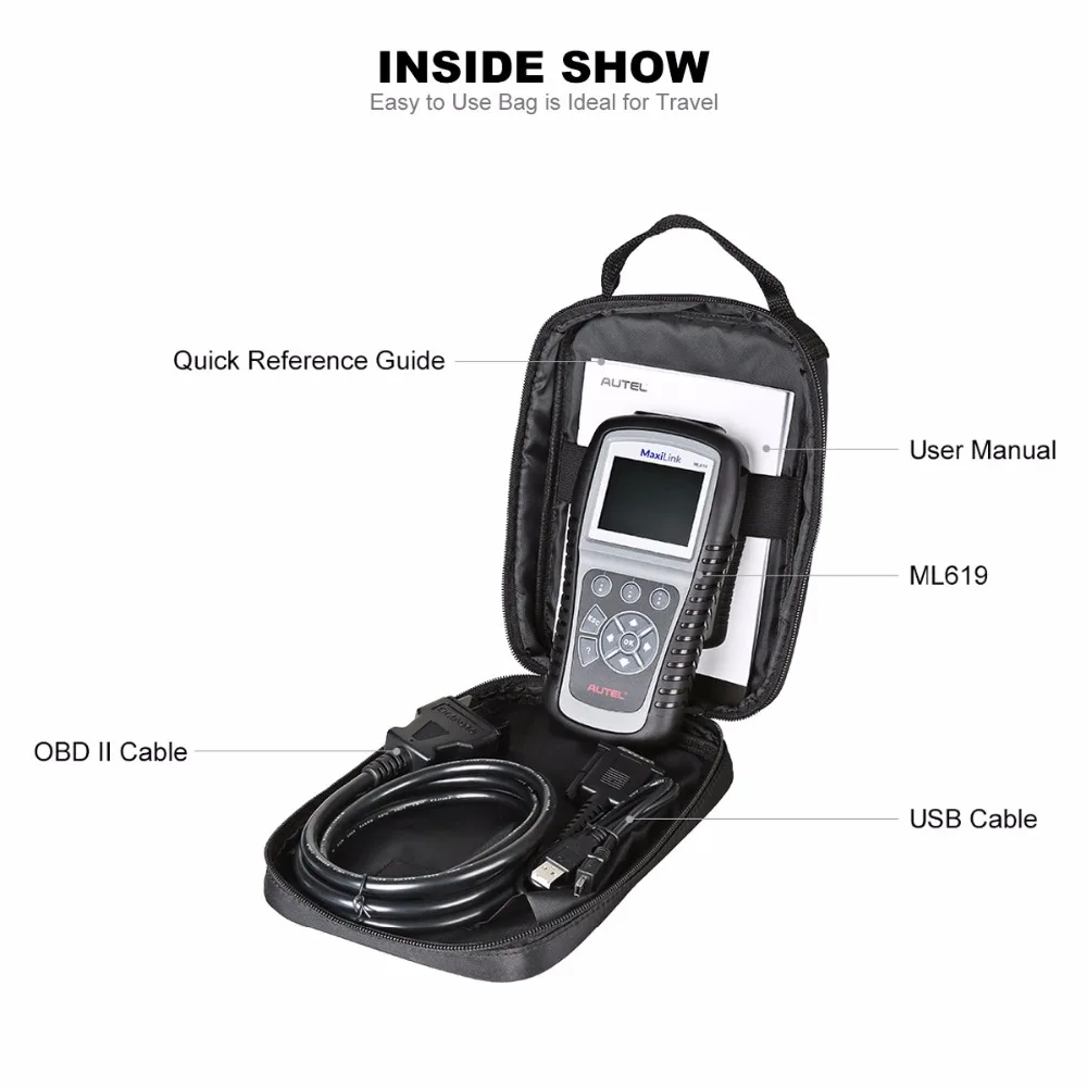 AUTEL MaxiLink ML619 может OBD2 сканер ясно код читателя АБС SRS сбрасывает мониторов EOBD easydiag