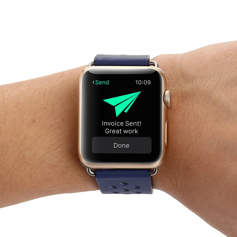 Ремешок из натуральной кожи для Apple Watch Band браслет смарт часов Series 1 2 3 38 42 мм
