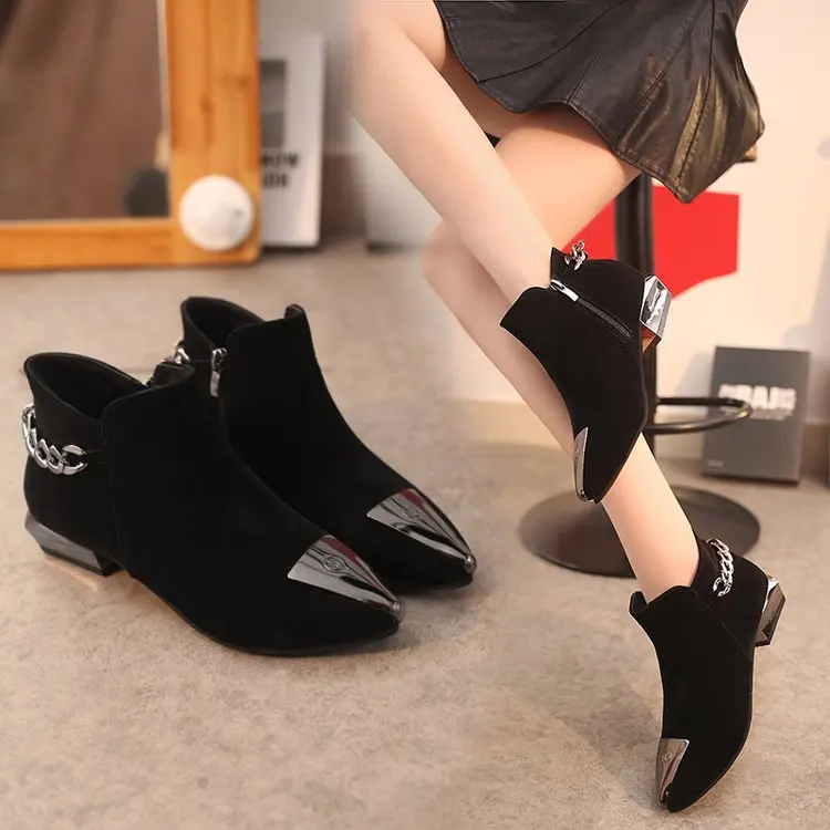 Botines Mujer 2018 Thigh High Boots Martin Shoes Female Fashion Point Toe Square Heels Women Spring Autumn | Обувь