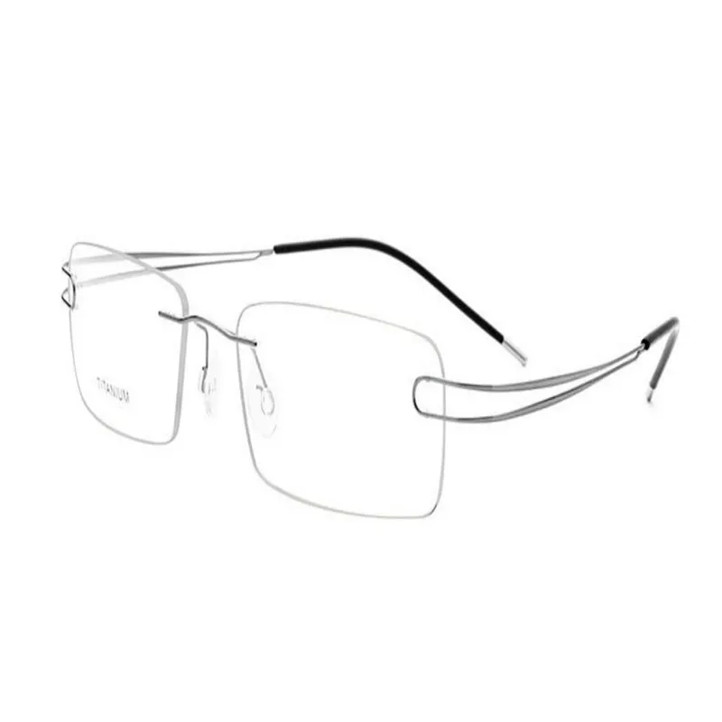 

MONGOTEN Ultralight Unisex Fashion Rimless Titanium Alloy Progressive Multi-focal Lens Eyewear Blue Gold See Near Far Eyeglasses