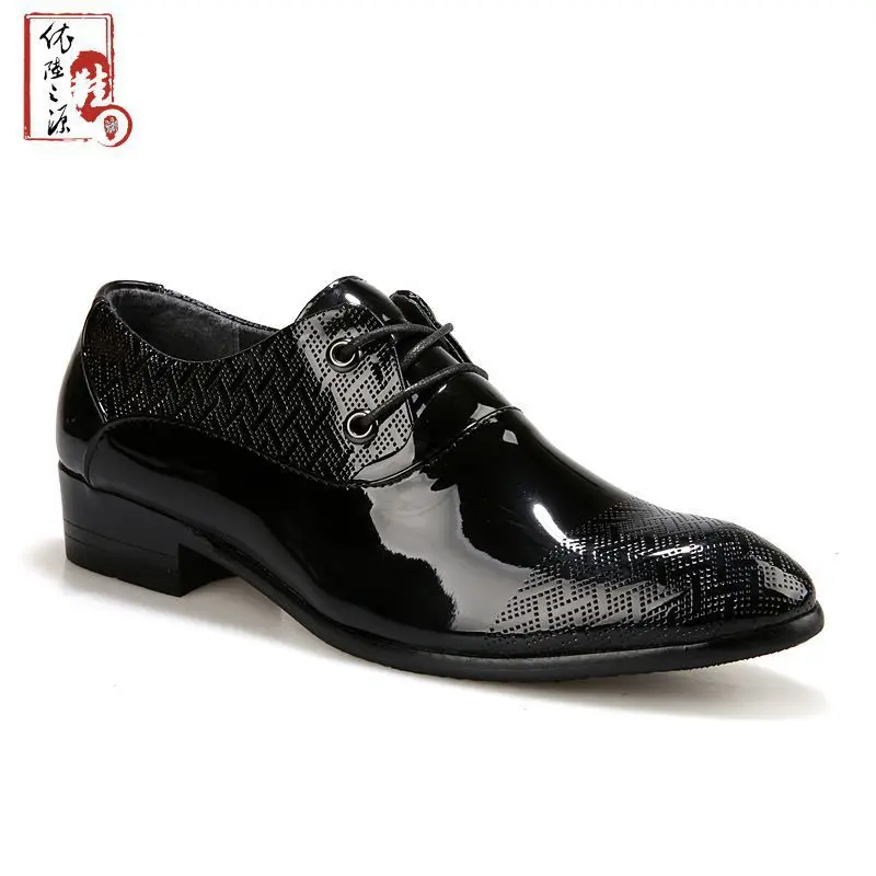 2014 new brand Men Shoes Leather splice Lace Up Business Moccasins Dress Wedding casual men shoes | Обувь