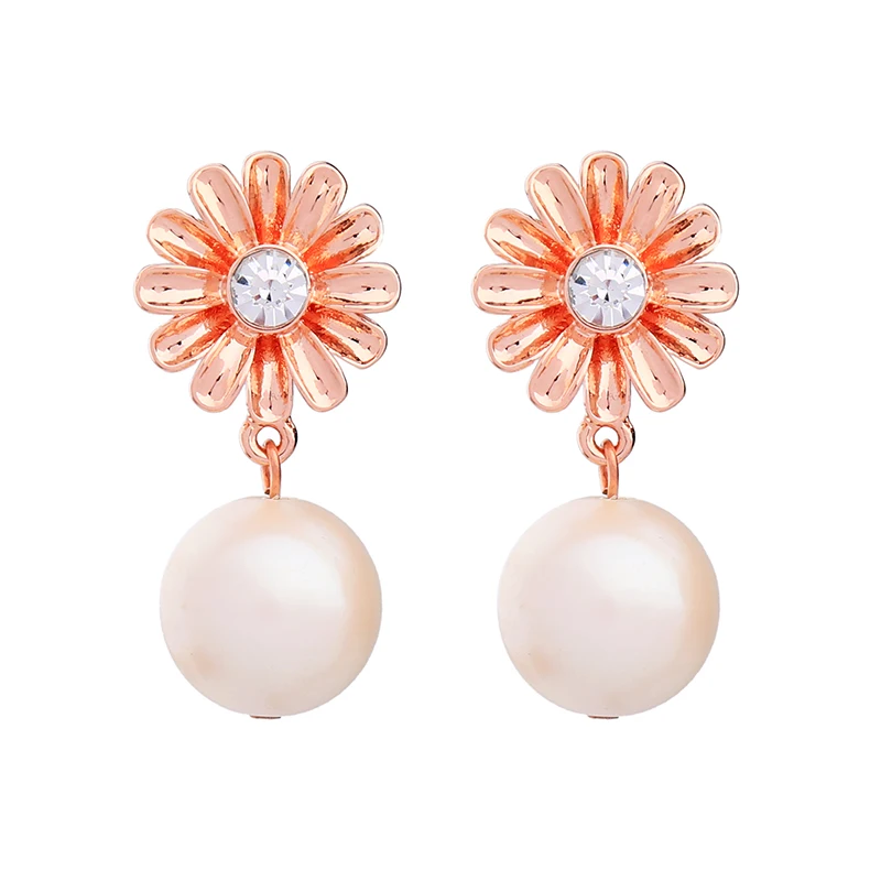 Оптовая цена 2018 новые серьги с цветком из розового золота и висячие