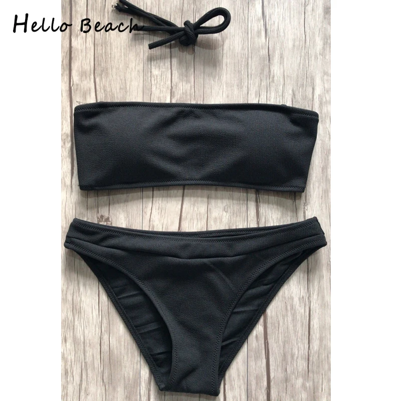 HELLO BEACH бикини для женщин 2018 бандо Купальники бразильские пуш ап сексуальные