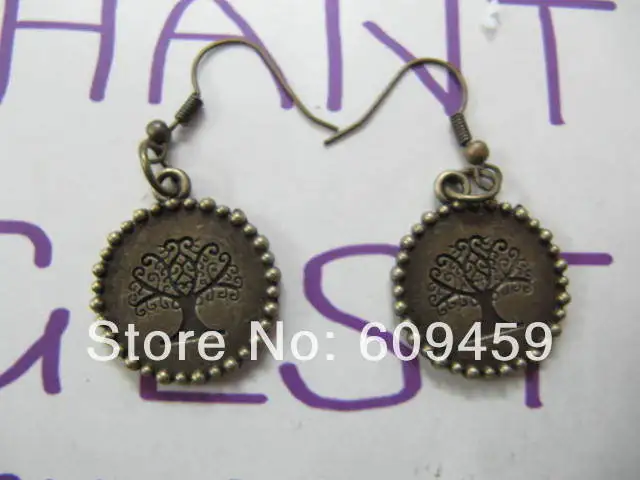 Wisdom tree pendant antique bronze earring jewelry alloy chain | Украшения и аксессуары