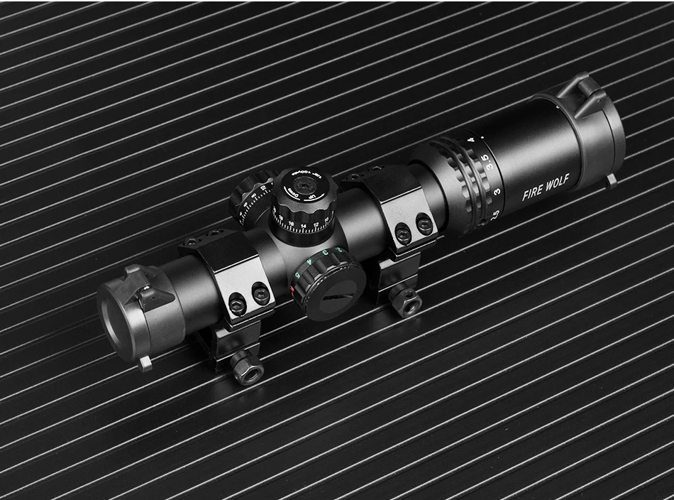 FRIE WOLF Серебряный 1-4X24 Riflescopes прицел Red Dot охотничий ж/крепления для AR15 AK
