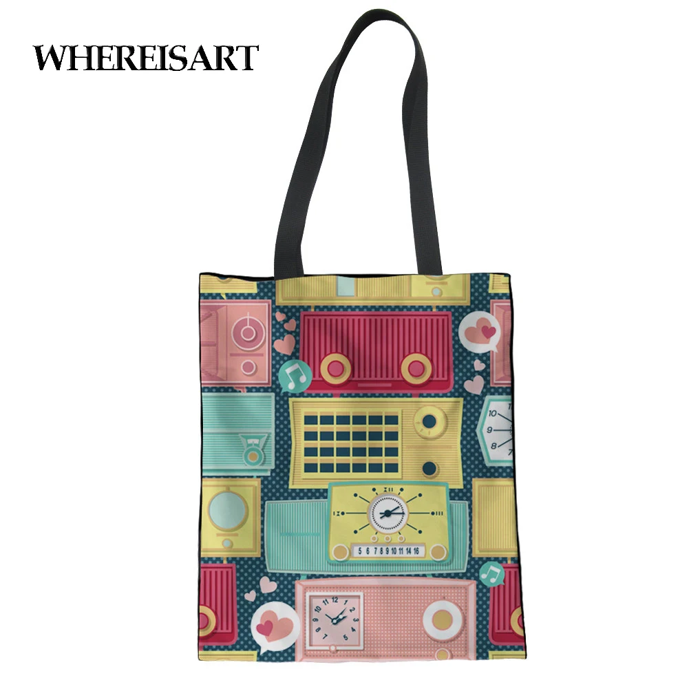 WHEREISART женские сумки винтажные Радиоприемники Женские повседневные парусиновые