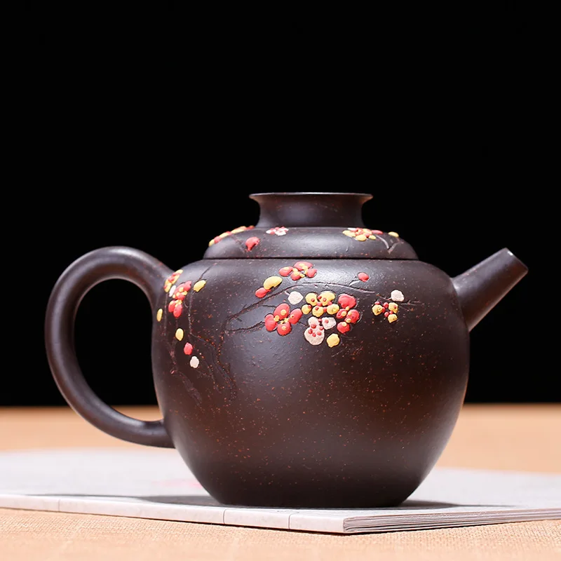 Gongdao Huyuan мин Черный Zhuni чашка Слива Цветущая грязь живопись фиолетовый песок