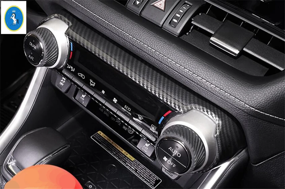 Yimaautotrim авто аксессуар центральный Кондиционер Переключатель переменного тока Накладка подходит для TOYOTA RAV4 RAV 4 углеродное волокно ABS
