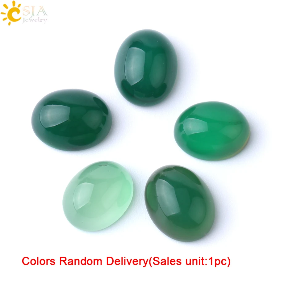 Green Gem CSJA натуральный камень Кабошон бусины для изготовления ювелирных изделий Рукоделие ручной работы DIY кольцо серьги 8X10 мм лазурит тигровый глаз F844 - Цвет: Green Gem