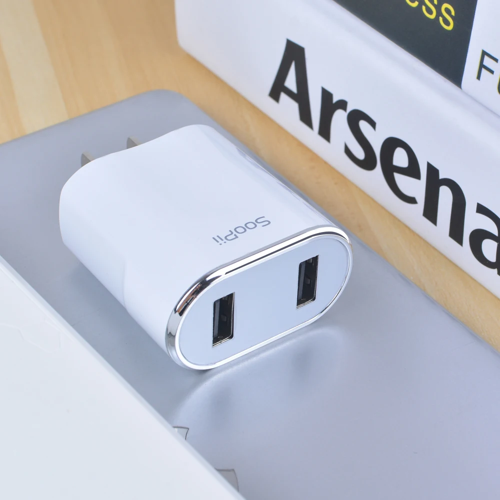 Soopii EU/US зарядное устройство для мобильного телефона 5 в 2.4A двойные порты USB зарядное устройство для путешествий настенный адаптер для iPhone samsung Xiaomi зарядное устройство для телефона