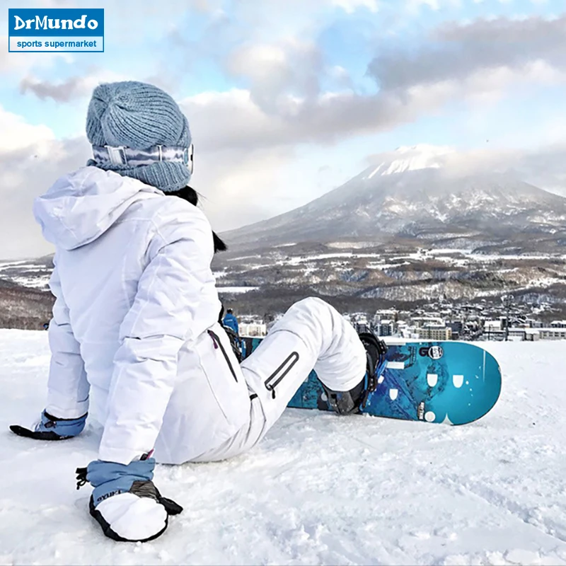 Новинка 2018 женские лыжные костюмы для катания на сноуборде белые толстые теплые