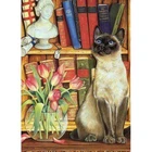 YI яркая Алмазная картина животное Кот и книга узор домашний декор, полный Алмаз DIY вышивка рукоделие мозаика подарки GT