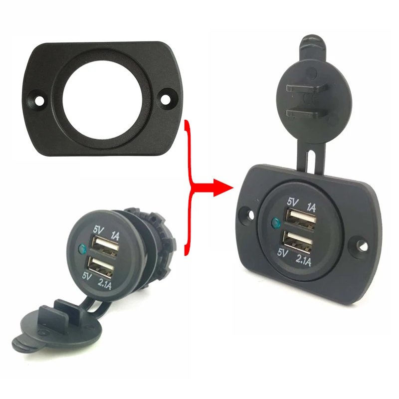 1/2/3 отверстия панели автомобиля usb-прикуриватель, стилизованный под ручку вольтметр держатель с креплением на выходе пластины рамка для автомобиля лодка морской Camper с жесткими защитными модифицированный