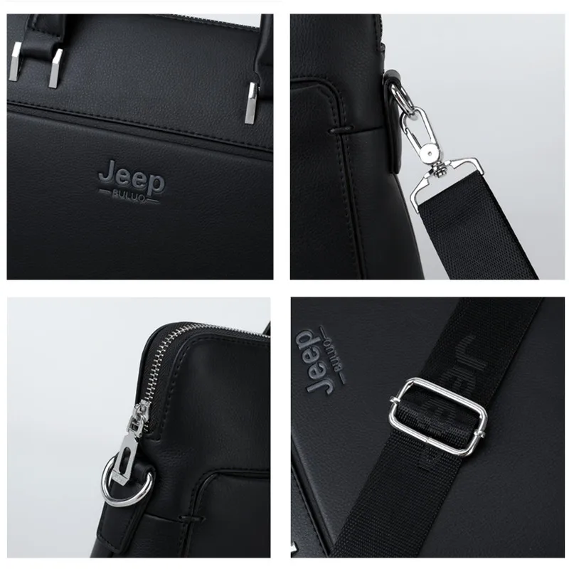 Мужской портфель Jeep из коровьей кожи 14 дюймов для ноутбука сумка офиса A4 1823