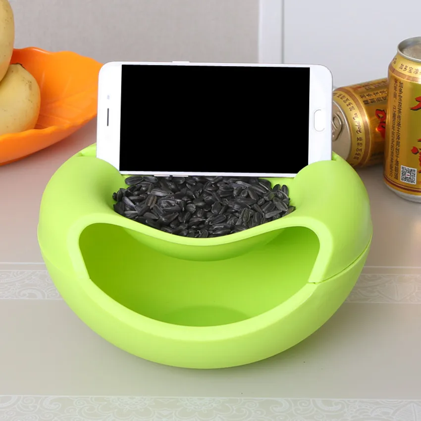 

Creative Melon Seeds Nuts Storage Box Candy Snack Dry Fruit Holder Box Plate Organizer for Leisure Time Phone Holder