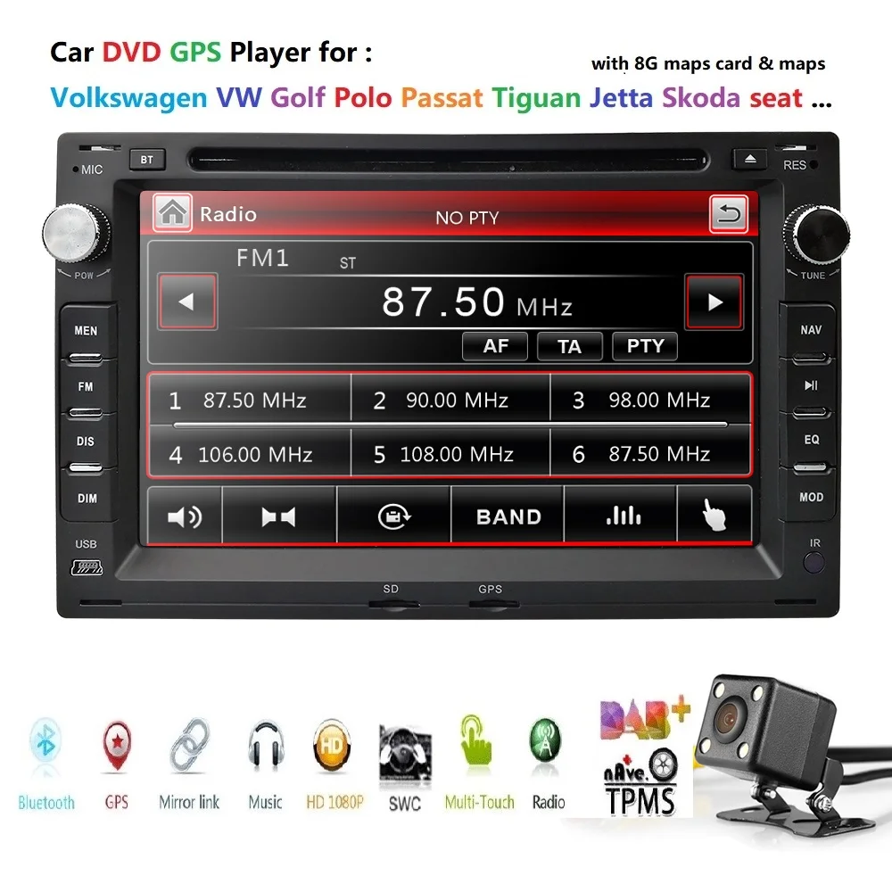 7 &quotсенсорный автомобильный dvd-плеер с экраном для VW Golf4 T4 Passat B5 Sharan RDS BT GPS Bluetooth