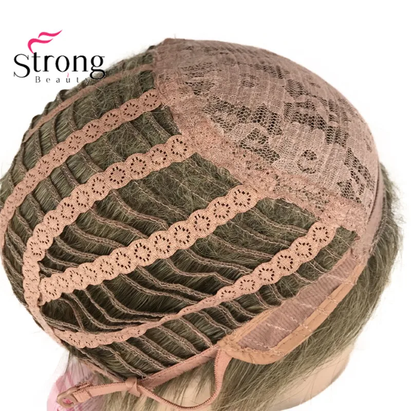 StrongBeauty светильник коричневый короткий мужской парик Синтетический Полный парик для мужчин