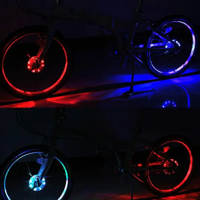 Новинка,, 1/2 шт, перезаряжаемый светодиодный RGB красочный светильник на колеса велосипеда, водонепроницаемый велосипедный спиц, светильник s для Предупреждение ющий Декор