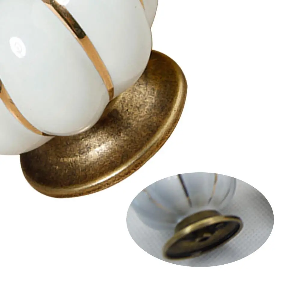 Vintage Pumpkin Door Knob Ceramic Knobs Cabinet Drawer Cupboard Kitchen Pull Handles Cute Design | Обустройство дома