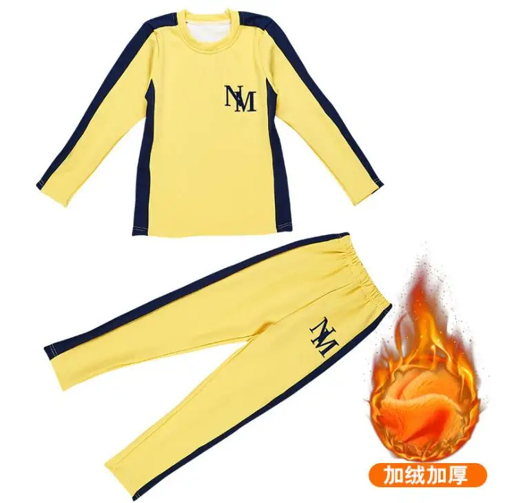 yellow sets Новая зимняя детская одежда, домашняя одежда для мальчиков 3, 4, 5, 6, 7, 8, 9, 10, 11, 12, 14 лет, комплект одежды для мальчиков, повседневный костюм, толстовки и штаны для мальчиков - Цвет: yellow sets
