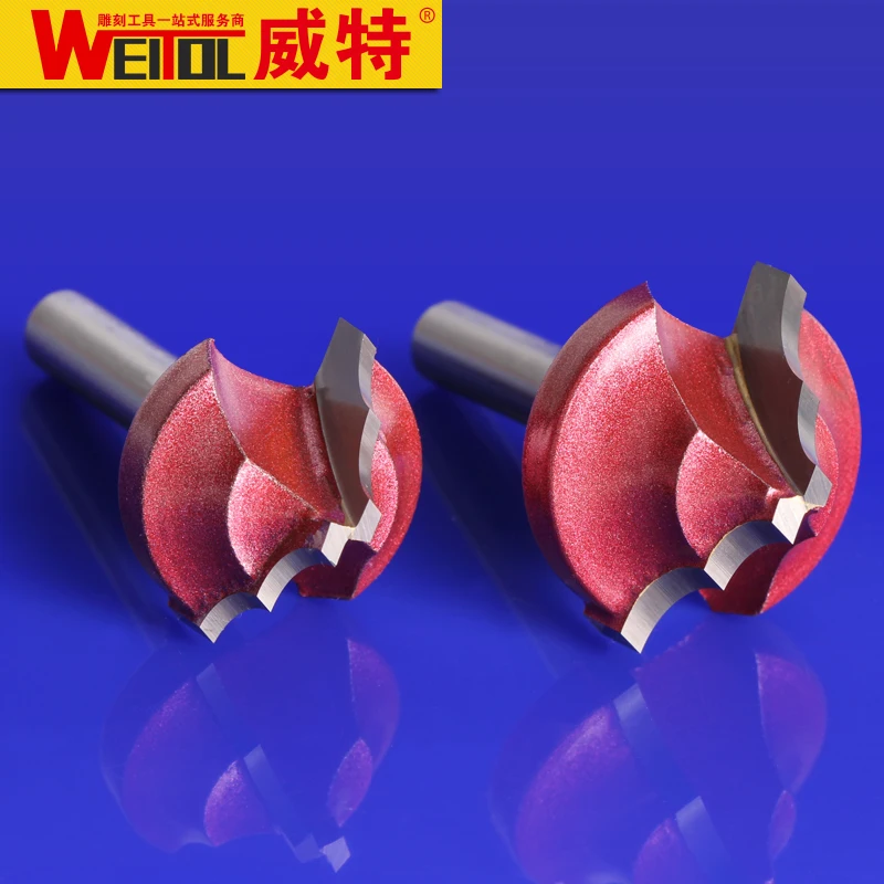 

WeiTol 4 pcs 6mm two sides double R cutter CNC Engraving Router Bit Trimmer Chamfer Carving Tool Round Over Bit