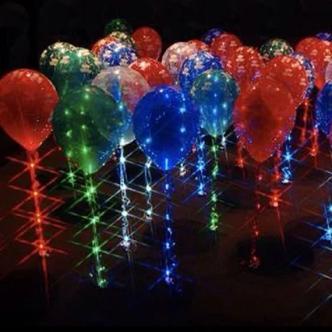 Светодиодные воздушные шары, блестящая лента-огни-разные цвета украсят Вечерние