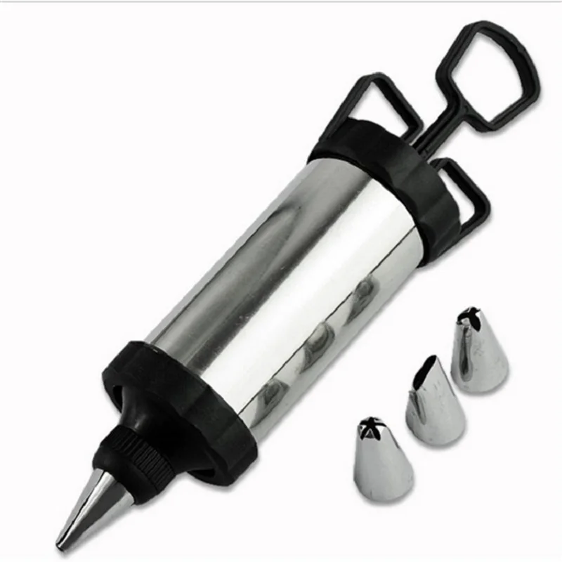 4 покрытие из нержавеющей стали трубопровод сопло + 1 шприц для крема торта 3D