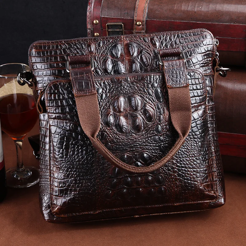 Men Handbag Crocodile Grain Genuine Leather briefcase Business Messenger Bag Shoulder Bags delicate ad luxurious maleta Cowhide |