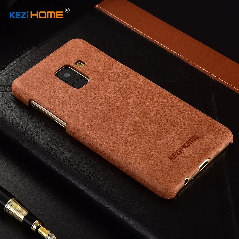 Для samsung Galaxy A8 2018 чехол kezihome Матовый Натуральная Кожа Твердый переплет Капа для 5 6