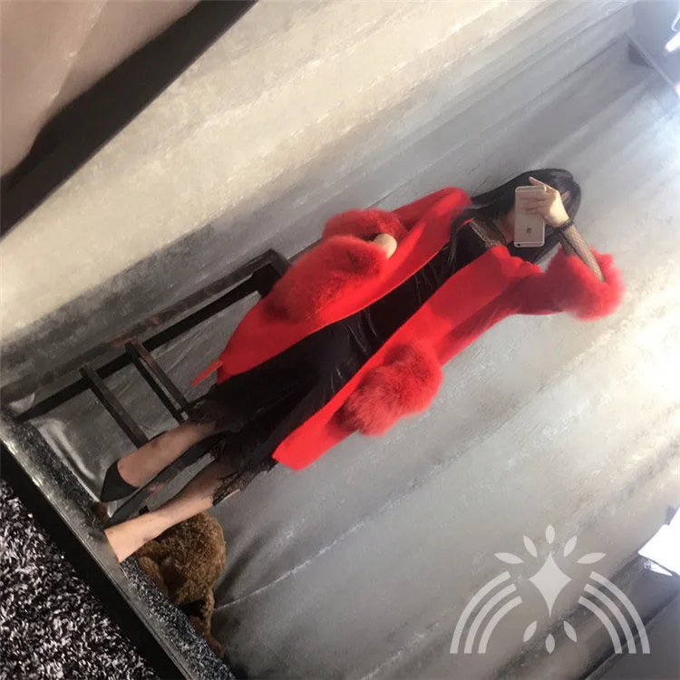 Новый женский вязаный норковый кашемировый свитер с большим карманом из меха