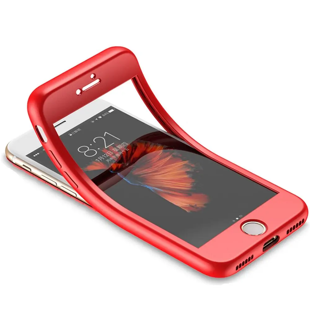 360 Degree Full Protection Case for iphone 7 Silicone Soft TPU Slim Back Cover 5 5S6 6s 8 plus X Fundas Coque |