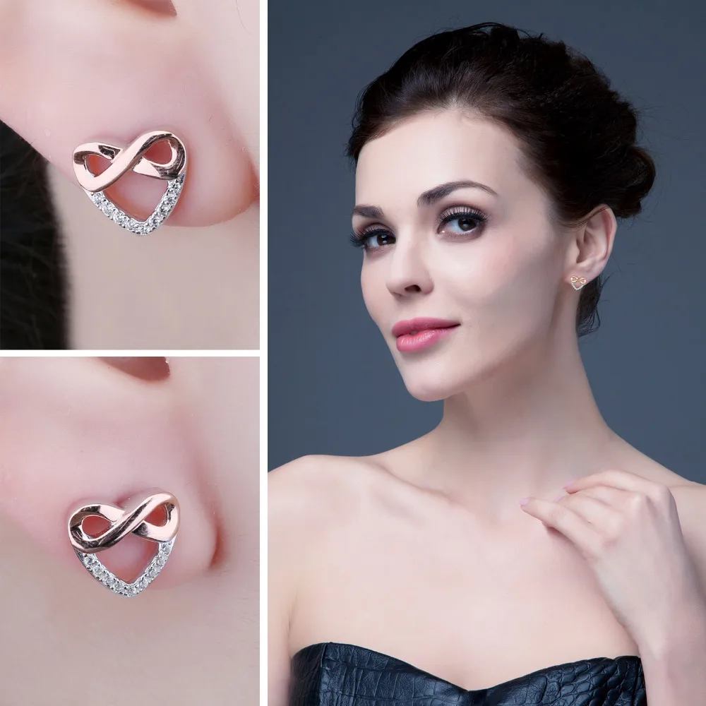 Женские серьги гвоздики JewelryPalace Infinity из стерлингового серебра 925 пробы с