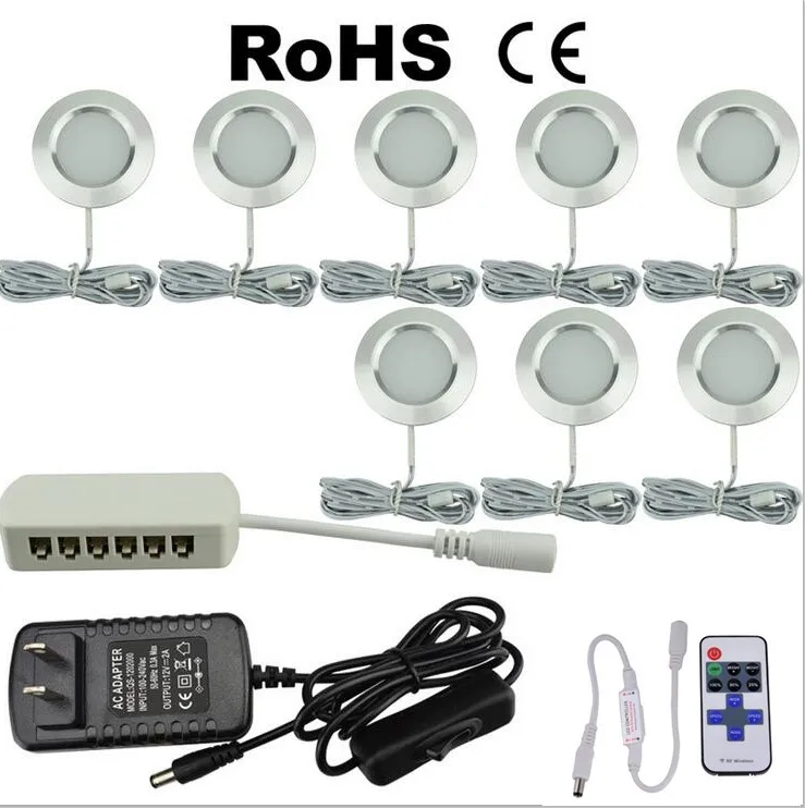3W dimmable LED Under Cabinet Closet Round Shape Puck Lamps Wine Bookshelf Wardrobe Motor Homes Lights | Лампы и освещение