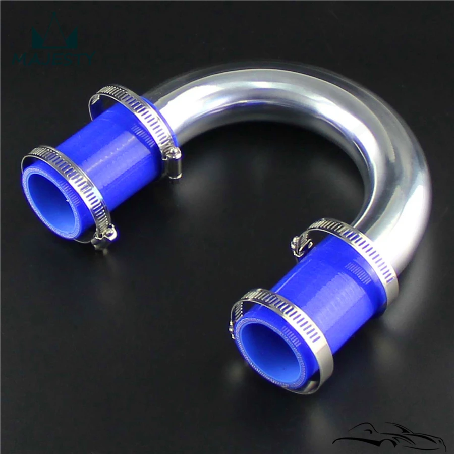 180 Degree 38mm 1.5&quot Aluminum Turbo Pipe Piping Tube +Silicone hose Clamps Kits |