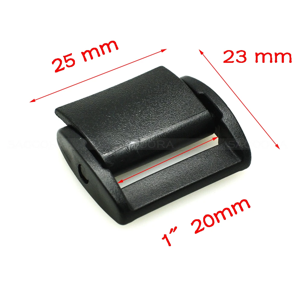 

3/4"(20mm)Plastic Press Belt Adjust Buckles Toggle Clip Backpack Straps Webbing Black