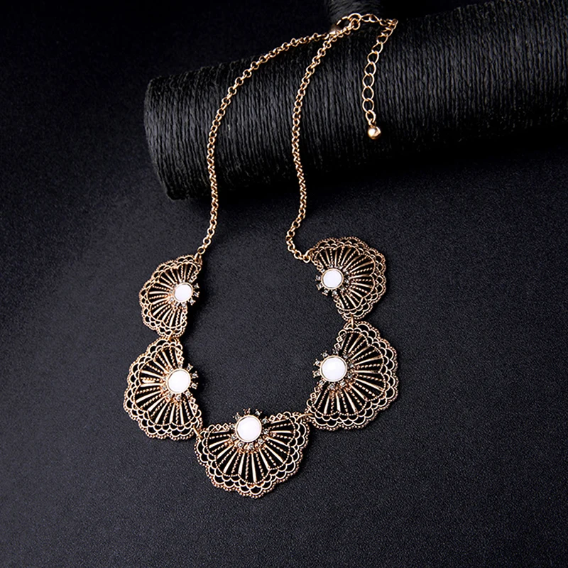 Модные Украшения Diamond Flower Цепочки и ожерелья преувеличены личности вентилятор