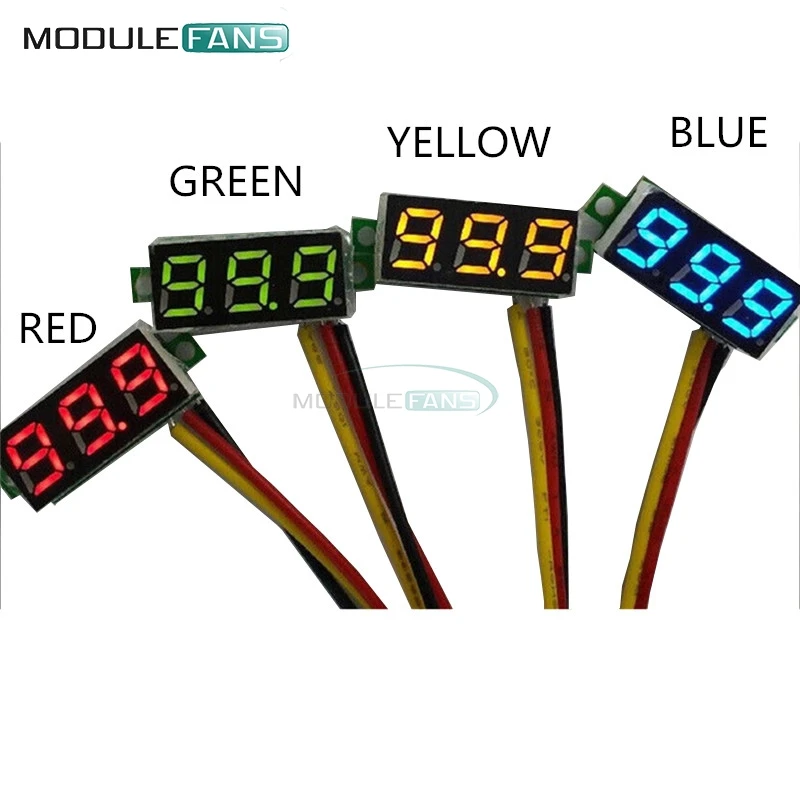 

0.28 Inch 0.28'' LED DC 0-100V Green Voltmeter Digital Display Voltage Volt Meter 12V 24V 3 Wires Diy Electronic Diy Kit