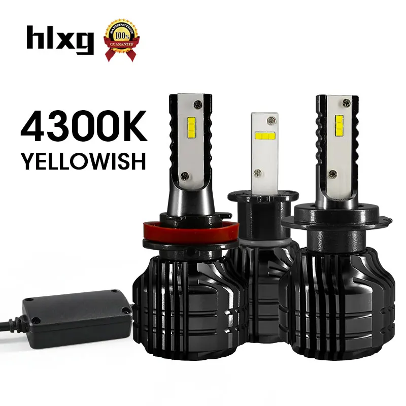 HLXG 2 шт. мини 4300 К 9006 светодиодный желтовато HB4 лампа светодиоды с чипом CSP H 52 Вт 9000LM