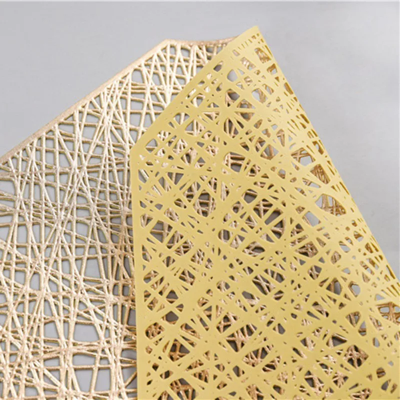Сплошной цвет Простой японский стиль коврик ПВХ восьмиугольный полый изоляционный стол коврик против скольжения индивидуальный стол