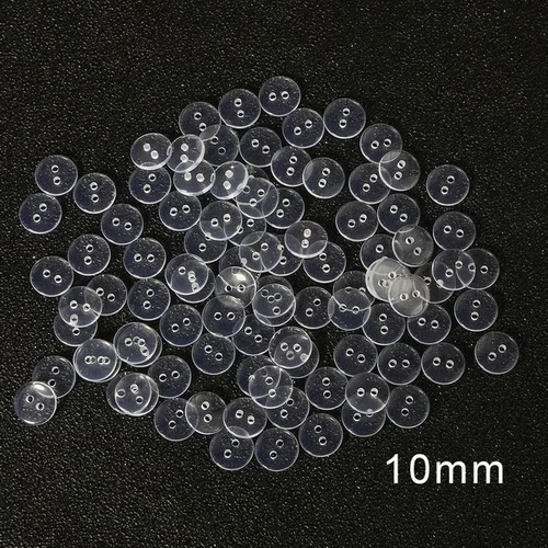 10x2mm 100pcs 9-25 мм прозрачные кнопки прозрачная швейная кнопка из полиэфирной смолы для украшения одежды DIY аксессуары - Цвет: 10x2mm 100pcs