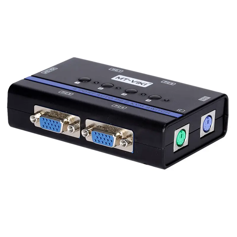 MT-Viki KVM переключатель 4 порта VGA PS/2 автоматическое сканирование Hotkey Plug and Play Sup порт