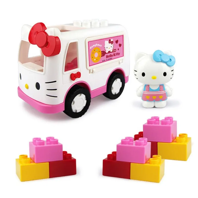 Hello kitty головоломка DIY строительные блоки серии детская модель двойной игрушки