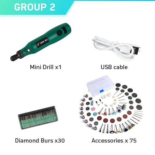 With 105pcs TUNGFULL беспроводной роторный инструмент USB деревообрабатывающая гравировальная Ручка DIY для ювелирных изделий из металлического стекла Беспроводная Дрель Мини электрическая дрель - Цвет: With 105pcs