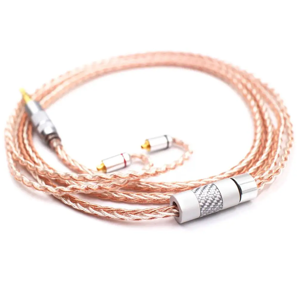 Copper Silver mix Haldane 1,2 м 8 ядер аудио кабель обновления совместимый с se215 SE535 SE846 SE425 ue900 наушники - Цвет: Copper Silver mix