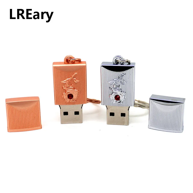 Новинка флеш накопители USB 2 0 с розовым цветком защитная Ручка для воды карта