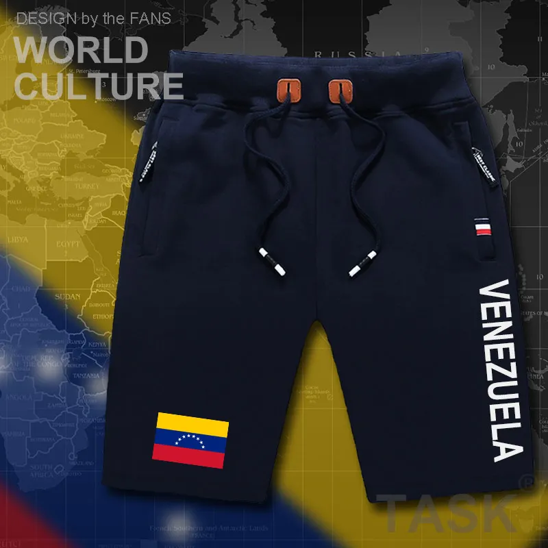 Venezuela bermuda masculina venezuela, bermuda de praia para homens, bandeira de treino, zíper, bolso para suar, musculação 2017 algodão