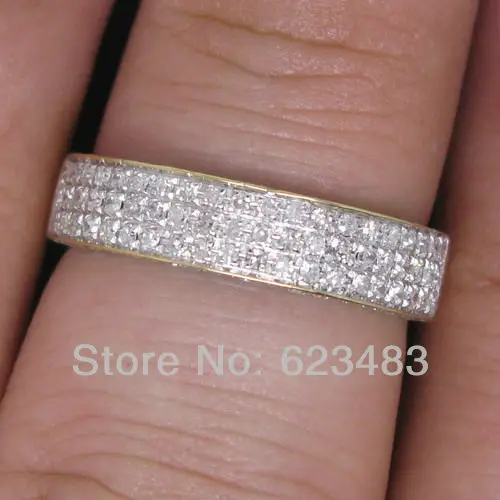 Великолепная 0.64ct натуральный. Дамы Обручение кольцо 14kt желтого золота хорошее