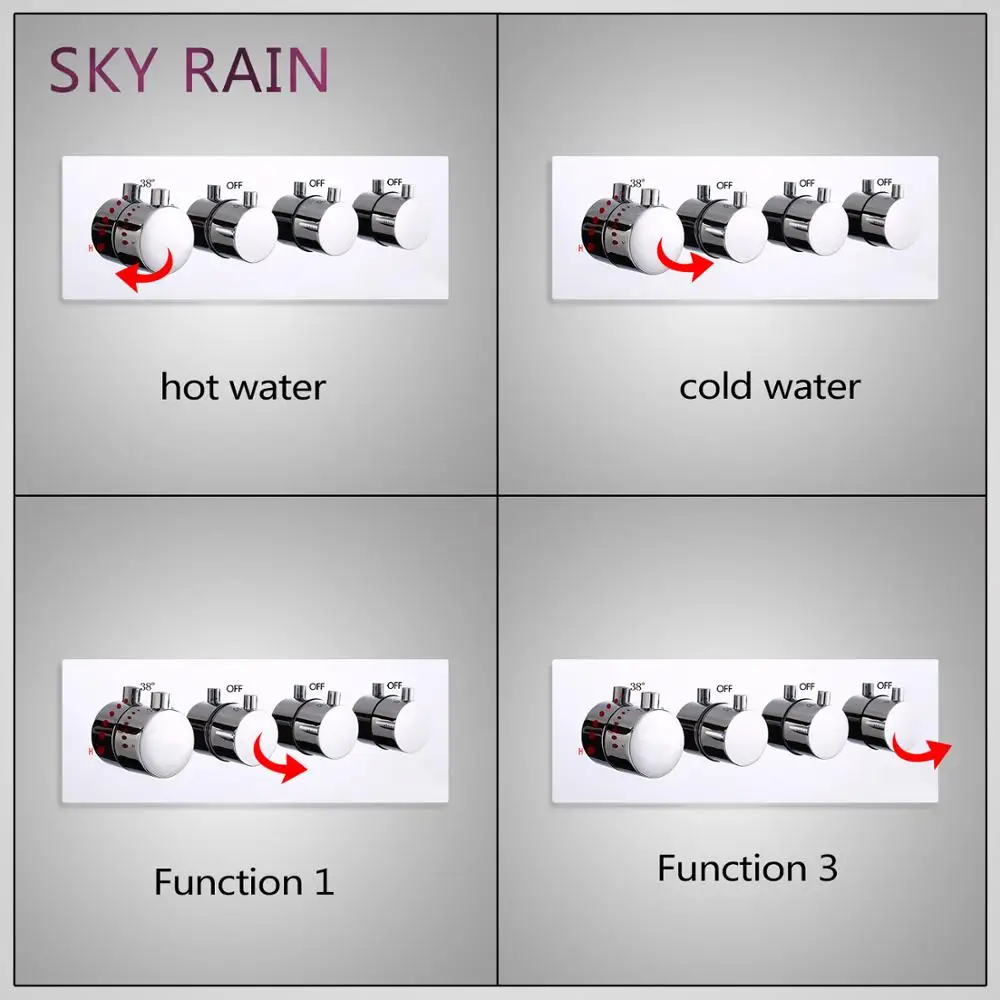 Небесный дождь Горячая продажа латунь хромированный 3 функции высокий поток