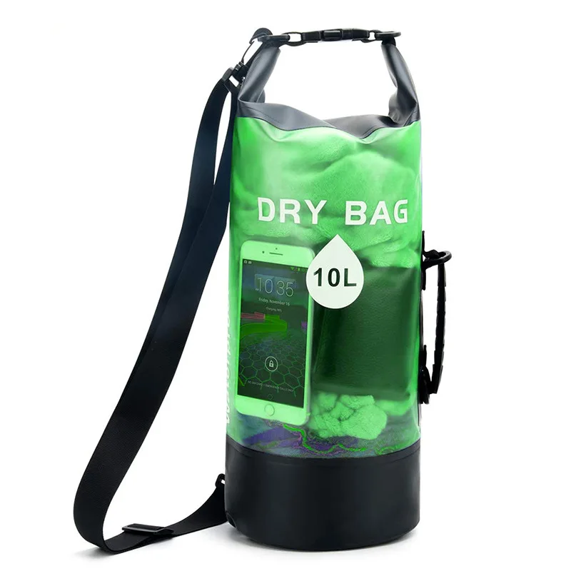 10L Green Пляжный рюкзак водонепроницаемый ПВХ сухой мешок для плавания женская сумка-ведро переносная летняя сумка для путешествий Bolsa Deporte XA174D - Цвет: 10L Green