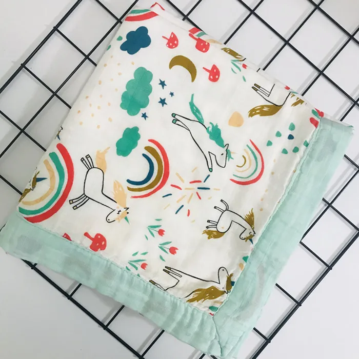 siceng caihongma panda muslin quilt four layer bamboo baby muslin blanket Muslin Tree swaddle better than Aden Anais Baby/Blanket Infant Wrap - Цвет: siceng caihongma